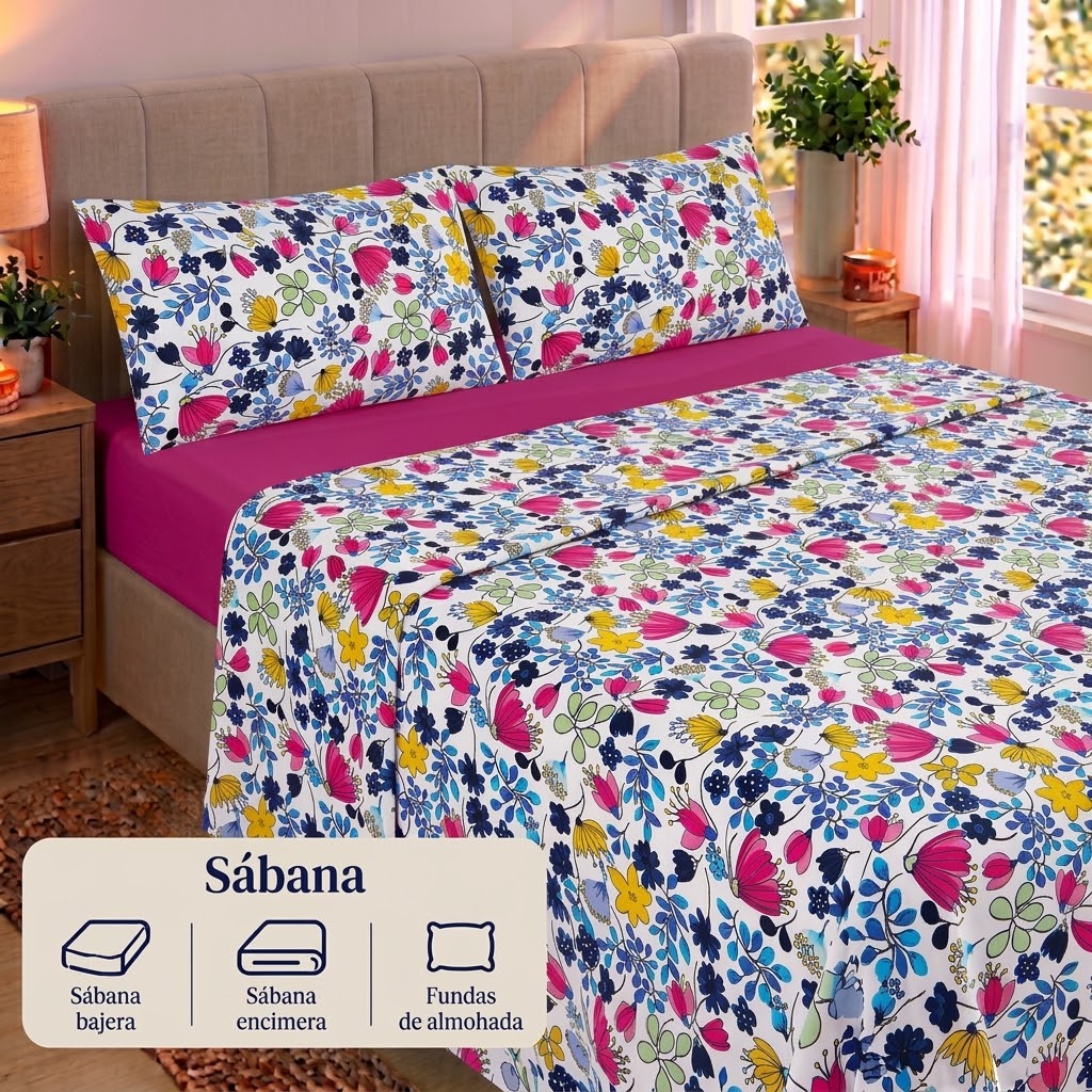 Juego de Sábanas Suaves y Elegantes – Disponible para cama de 90, 135 y 150 con 2 fundas de almohada
