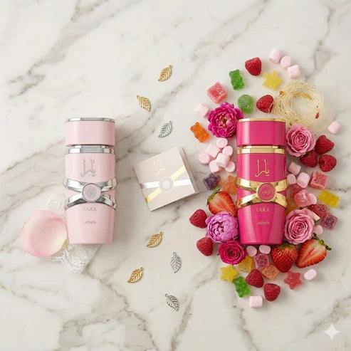 💞 Pack Yara Crush + Yara Pink – Lattafa (2x100 ml) · Perfumes Árabes Femeninos Dulces, Frutales y Elegantes