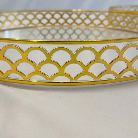 Set de 2 Charolas Decorativas Redondas en Dorado – Bandejas Elegantes para Mesa y Decoración