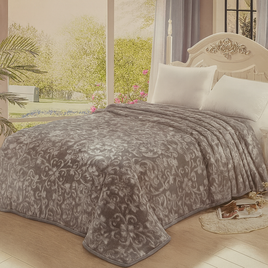 🛏️✨ Manta Súper Suave de Lujo HOME Deluxe 220x240 cm – 5,65 kg – 100% Poliéster – Gramaje 1.070 g/m² - COLOR GRIS CLARO