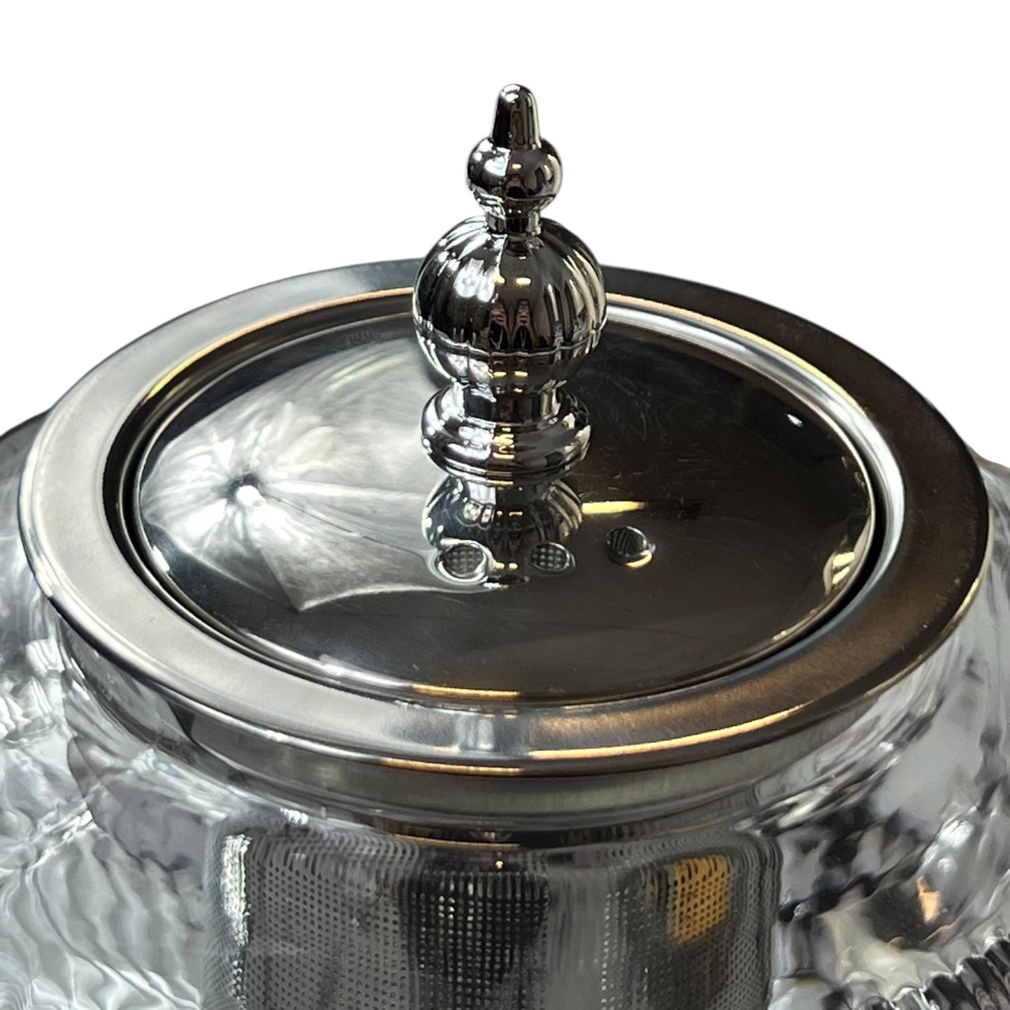 Tetera de vidrio con filtro y tapa de acero inoxidable 1000 ml