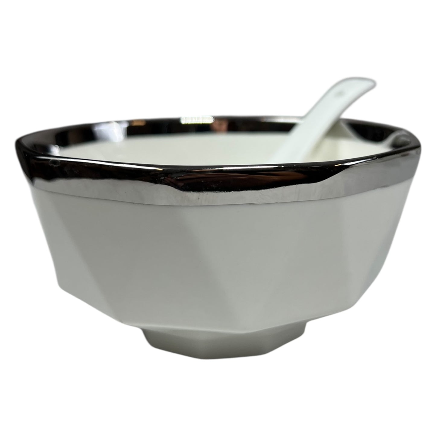 Conjunto de sopa BAVARY COLLECTION com 15 peças – Design de diamante com acabamento prateado