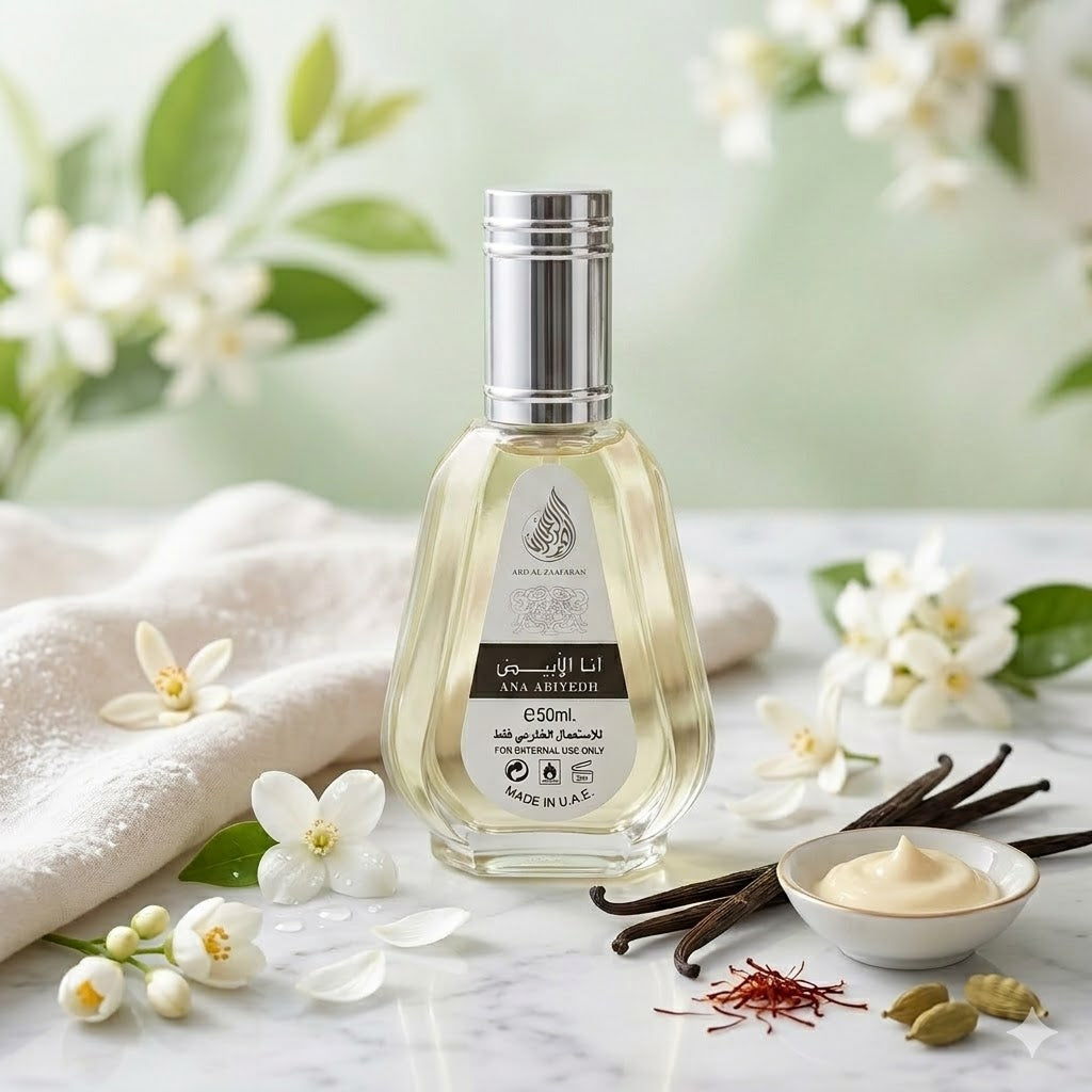Ana Abiyedh (50ml) de Ard Al Zaafaran: El Perfume Árabe Unisex de Larga Duración Perfecto para Uso Diario y Primavera