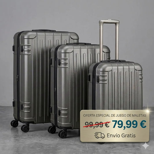 Set de Maletas Travel Pro 3 Piezas – Rígido con Ruedas 360°