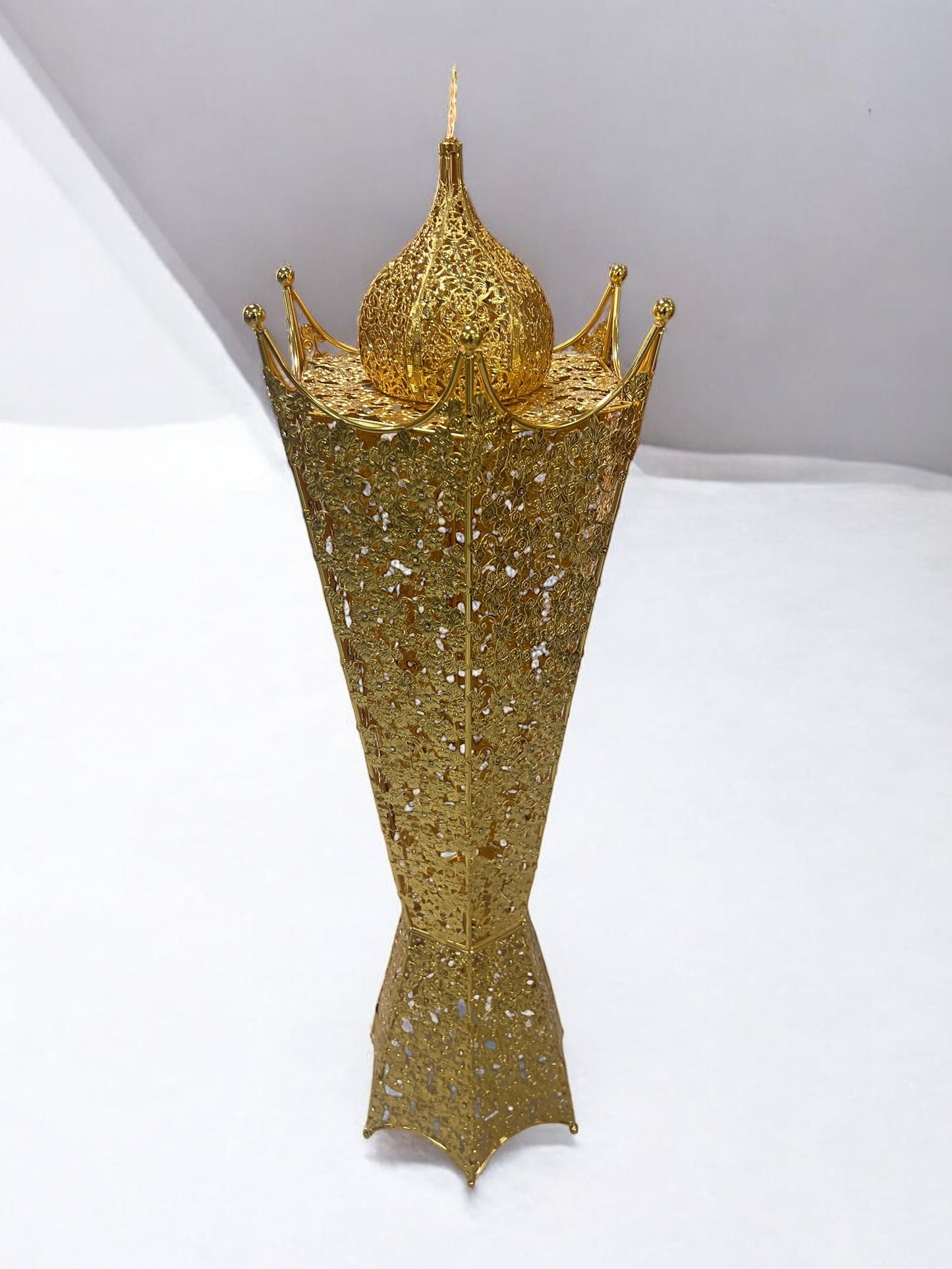 Quemador de Incienso Árabe Dorado 110 cm – Decoración Oriental de Lujo 🕌