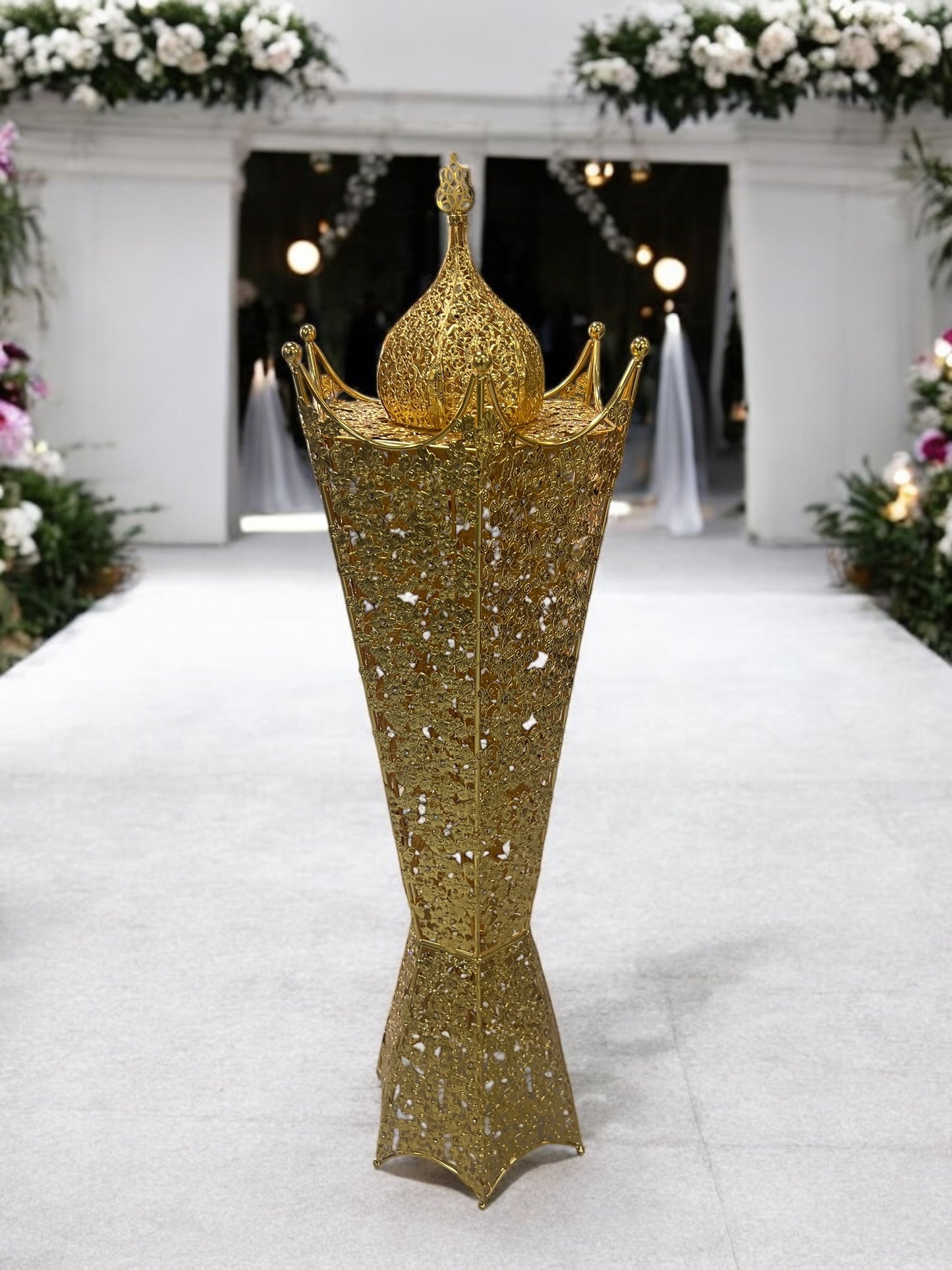 Quemador de Incienso Árabe Dorado 110 cm – Decoración Oriental de Lujo 🕌