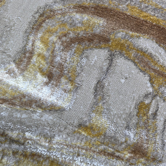 Alfombra Mármol Infinity Beige / Dorado – Estilo Luminoso y Elegante