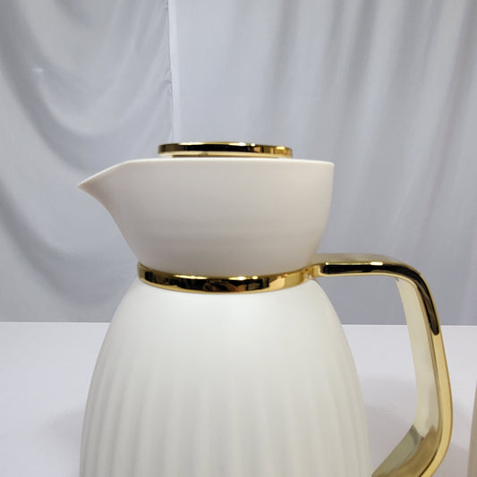 Set de 2 Termos Amina 1L + 0,6L con Asa Dorada - COLOR CREMA