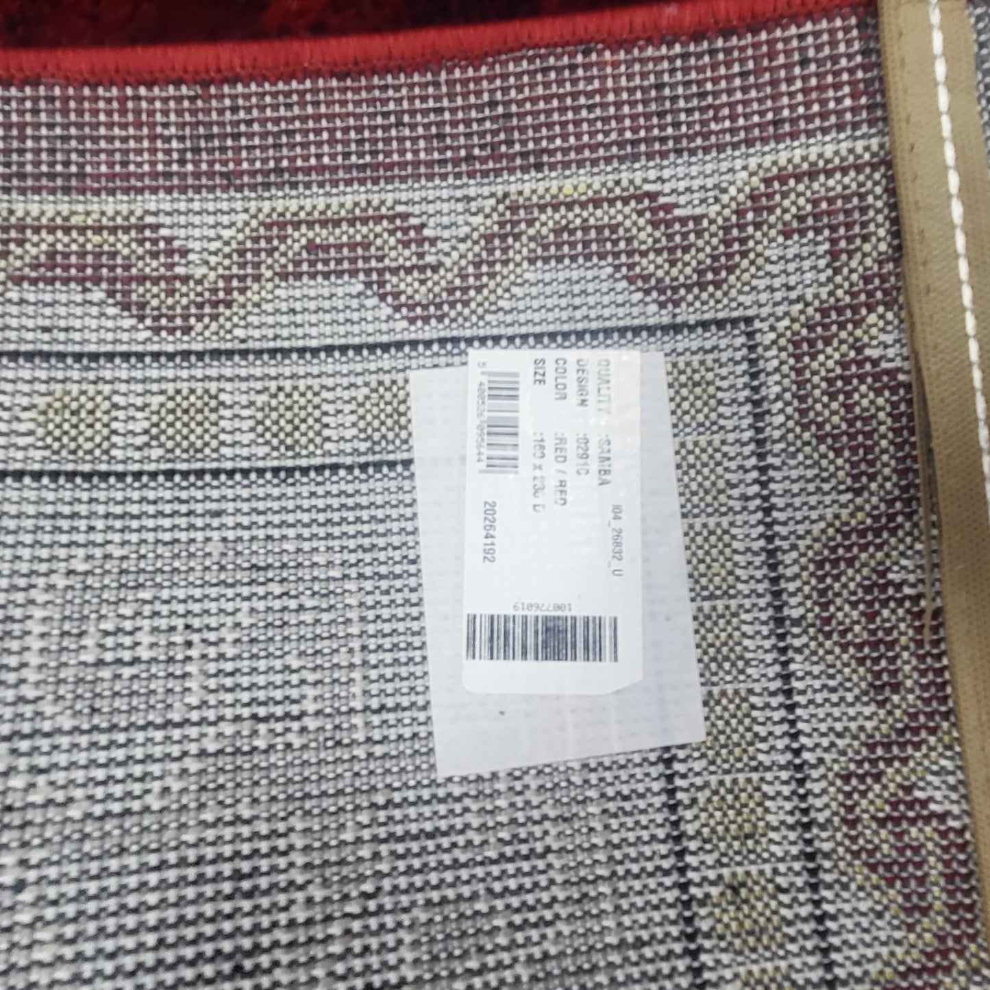 Alfombra Samba Granate con Cenefa Clásica Crema