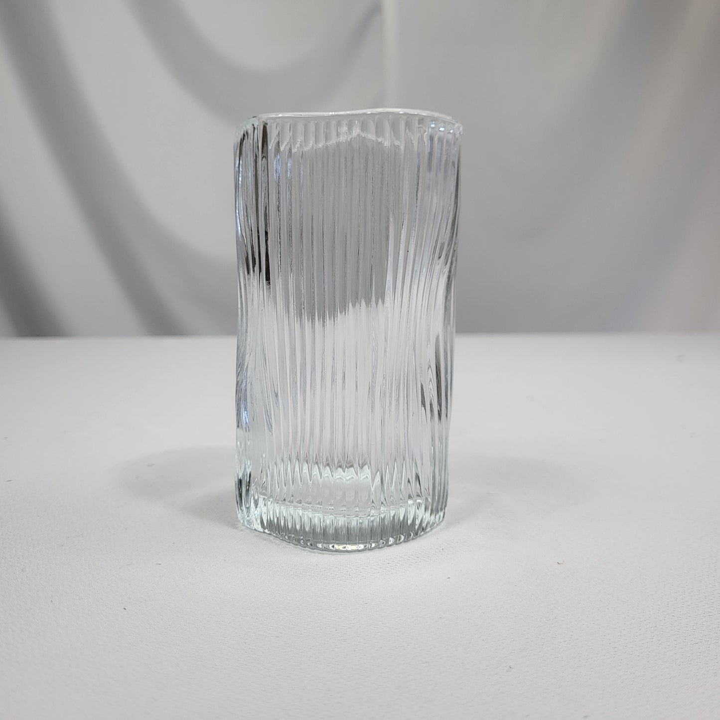 Juego de 12 Vasos de Cristal con Relieve Vertical