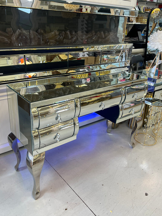 Cómoda de cristal con 5 cajoneras 4 patas de metal