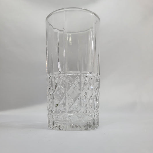 Vasos Cristalino Diamond 12 piezas – Vidrio Transparente con Relieve Tallado