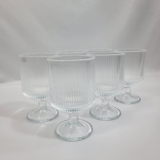 Set 6 Copas de Cristal Nervado Transparente