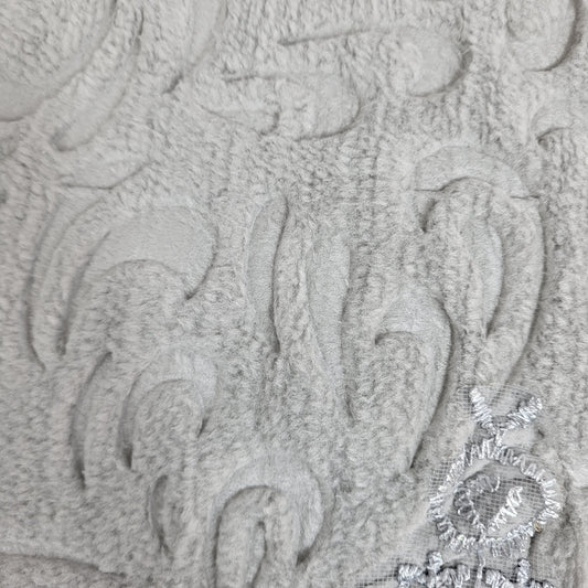 Banu Set de Cama 6 Piezas con Manta de Dibujo en Relieve y Sábanas - COLOR GRIS
