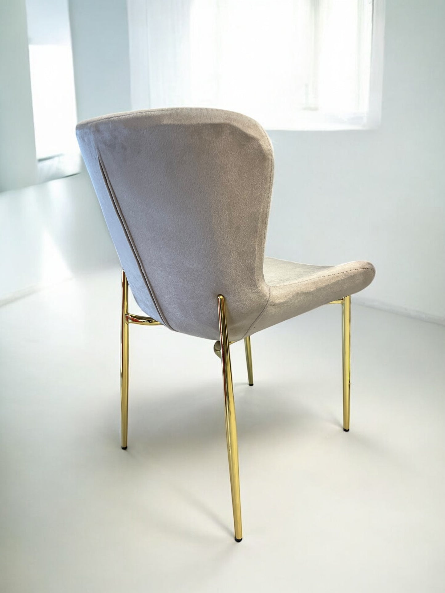 Sofia01 beige velvet chair, gold metal legs