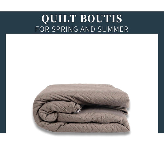 Colcha Boutis para Primavera y Verano Bicolor Reversible Liso - COLOR GRIS