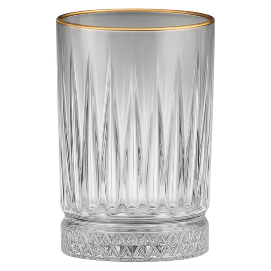 🫖 Set de 12 Vasos para Té con Borde Dorado – Elegancia Clásica