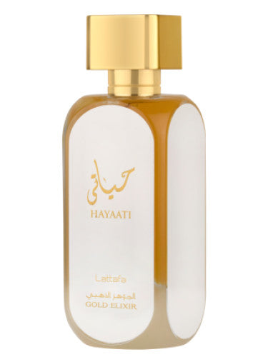 🌟 Hayaati Gold Elixir de Lattafa Perfumes - Perfume Unisex Cítrico y Amaderado con Notas de Bergamota, Durazno y Vainilla