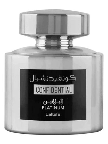 🌿 Confidential Platinum de Lattafa - Perfume Amaderado Aromático para Hombres con Notas Cítricas y Amaderadas