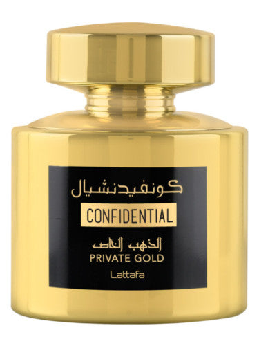 🍑 Confidential Private Gold de Lattafa - Perfume Chypre Fruity para Mujeres y Hombres con Notas de Durazno y Vainilla