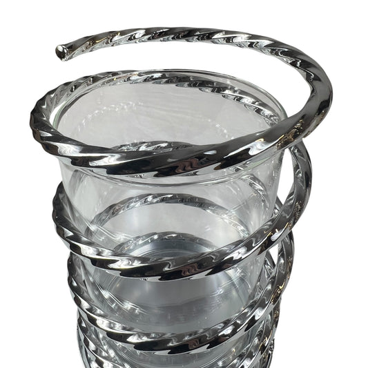 🕯️ Portavelas Espiral Dorado – Diseño Moderno con Cilindro Transparente
