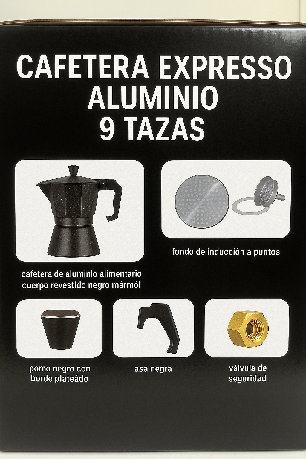 Cafeteira Italiana de Alumínio Preto da Baviera – Estilo Vintage ☕✨