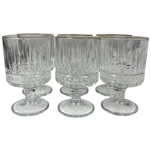 Set de 6 Copas de Cristal con dorado