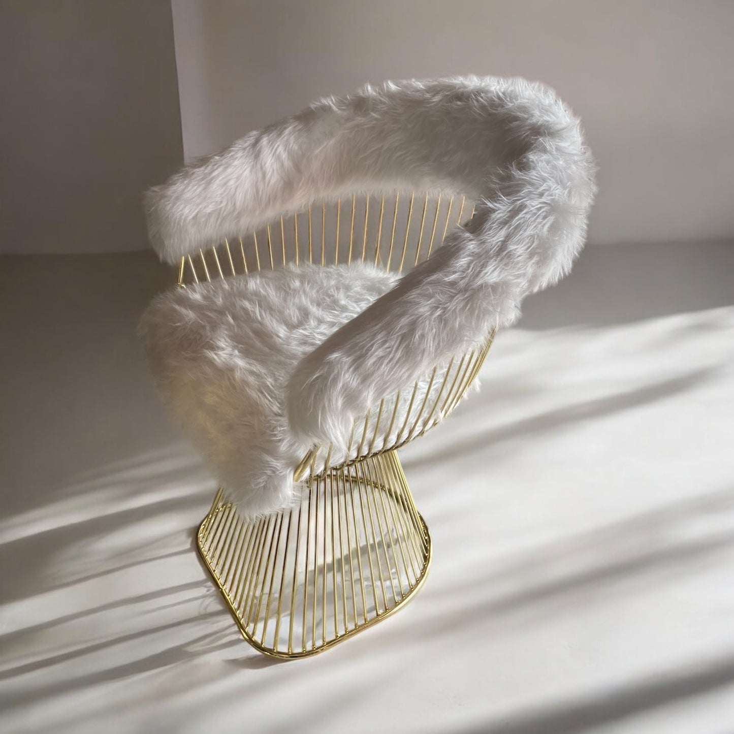 PARISV01 velvet chair, loose BEIGE color, gold metal legs