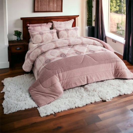 NORDIC SHEEPSKIN QUILT PASTEL CHARM MODEL - PINK WHITE COLOR