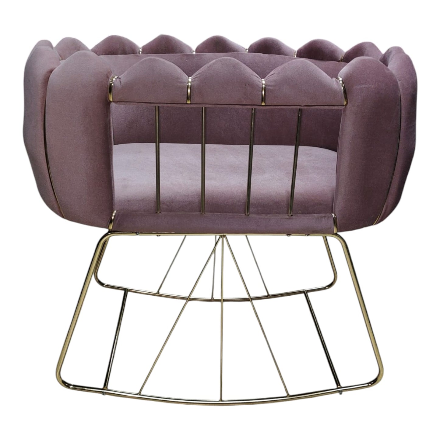 Berço de veludo luxuoso feito à mão – Design elegante e moderno – Rosa com pernas douradas 💤