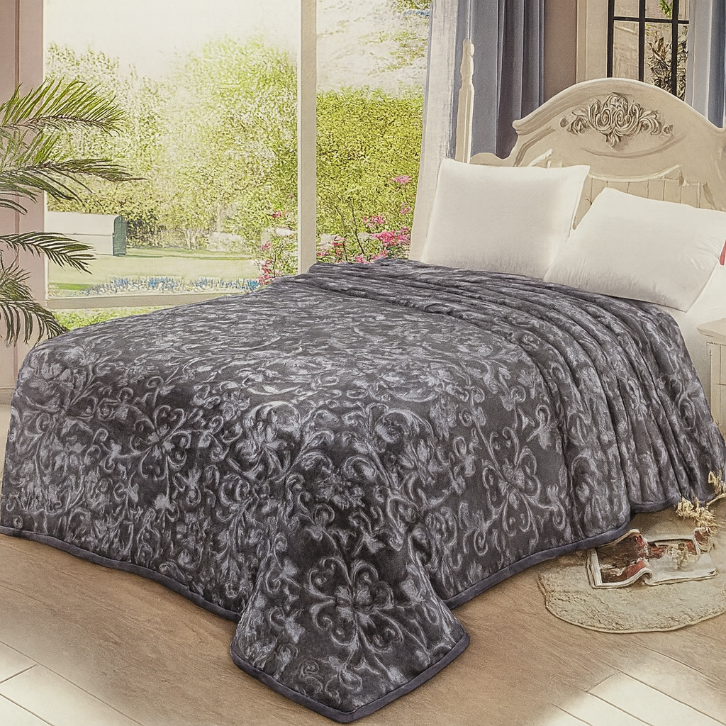🛏️✨ Manta Súper Suave de Lujo HOME Deluxe 220x240 cm – 5,65 kg – 100% Poliéster – Gramaje 1.070 g/m² - COLOR GRIS OSCURO
