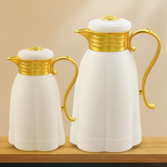 Set de 2 termos isotérmicos con cuerpo de alta calidad (0,6L + 1L)- Color BLANCO