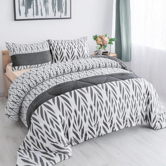 NORDIC SHEEPSKIN QUILT, HERRINGBONE MODEL - COLOR: Gray White