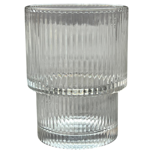 🥃 Set de 6 Vasos de Vidrio con Diseño Acanalado – Elegancia para tu Mesa