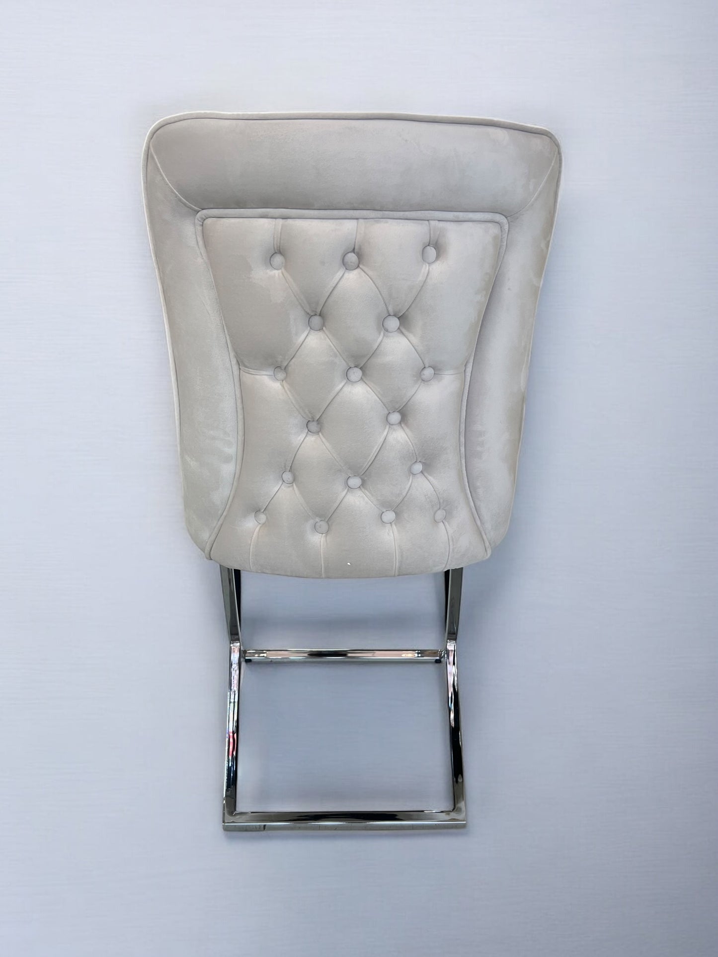 Silla terciopelo para comedor BONGOV01 PA beig , patas metal plateado