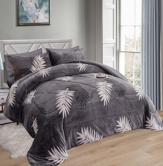NORDIC SHEEPSKIN QUILT LEAVES MODEL - LEAF GREY COLOR
