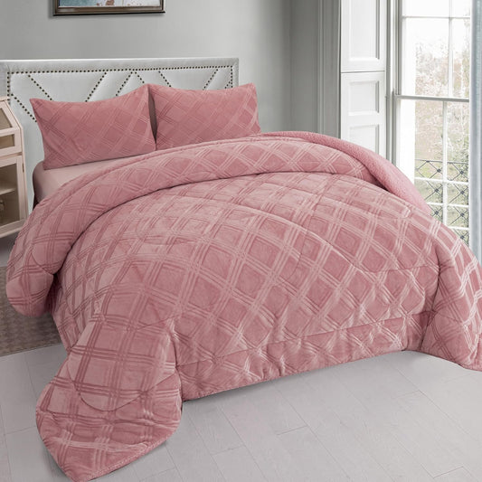 NORDIC SHEEPSKIN QUILT DIAMOND MODEL - PINK COLOR