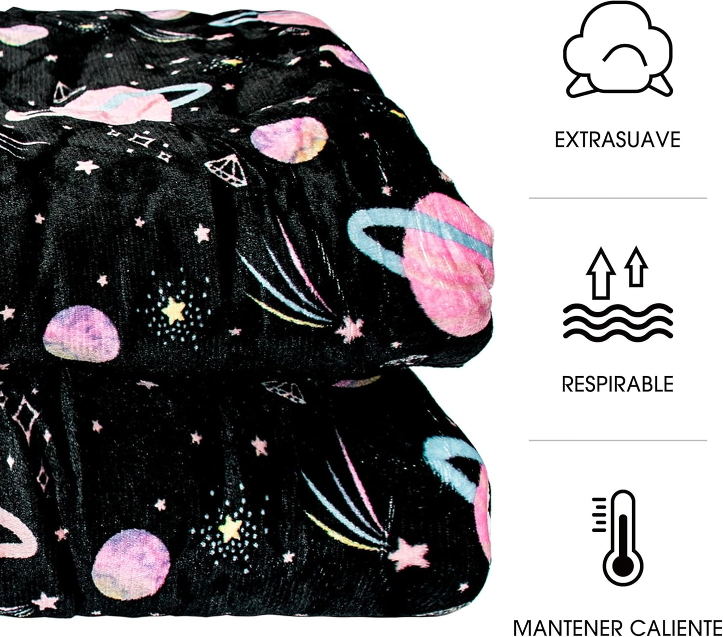 EDREDÓN BORREGO NÓRDICO PARA NIÑOS MODELO ESPACIO - CAMA INDIVIDUAL (90/105) + 1 FUNDA ALMOHADA