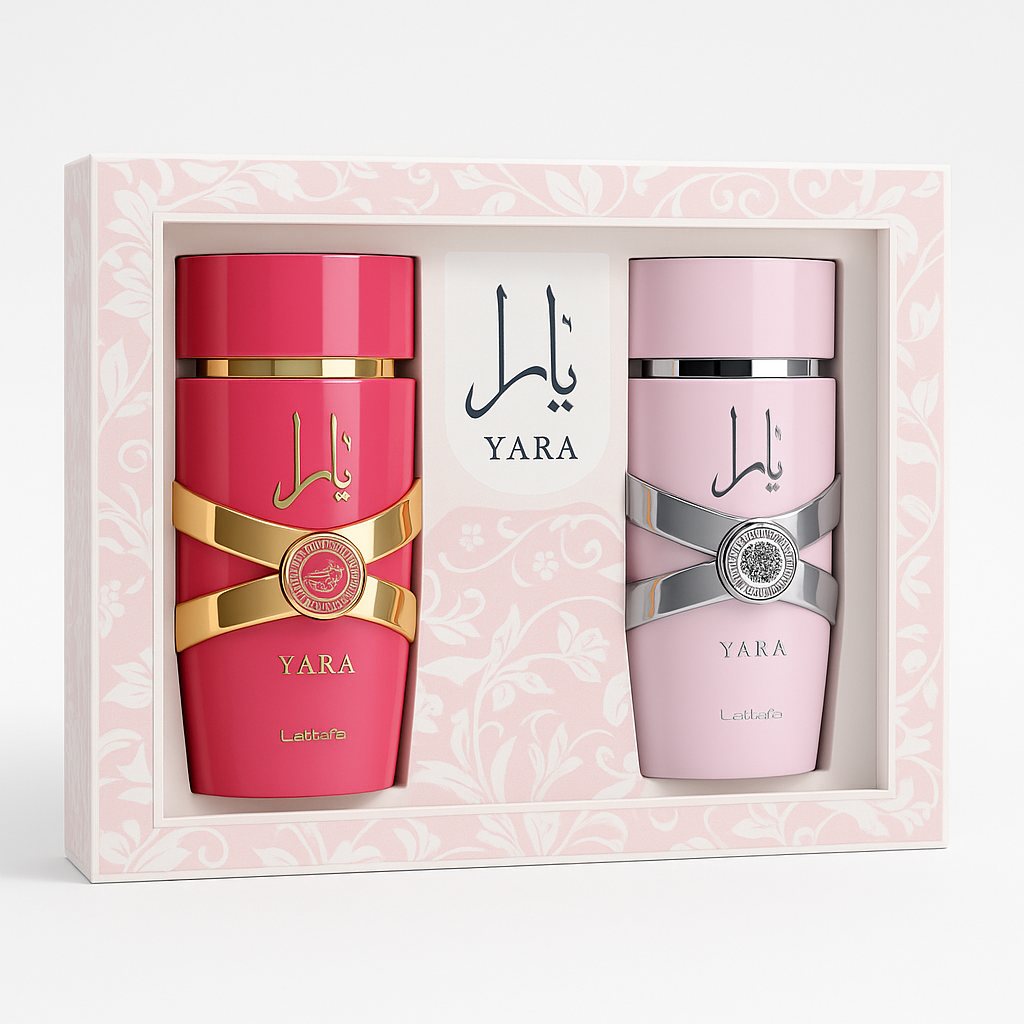 💞 Pack Yara Crush + Yara Pink – Lattafa (2x100 ml) · Perfumes Árabes Femeninos Dulces, Frutales y Elegantes