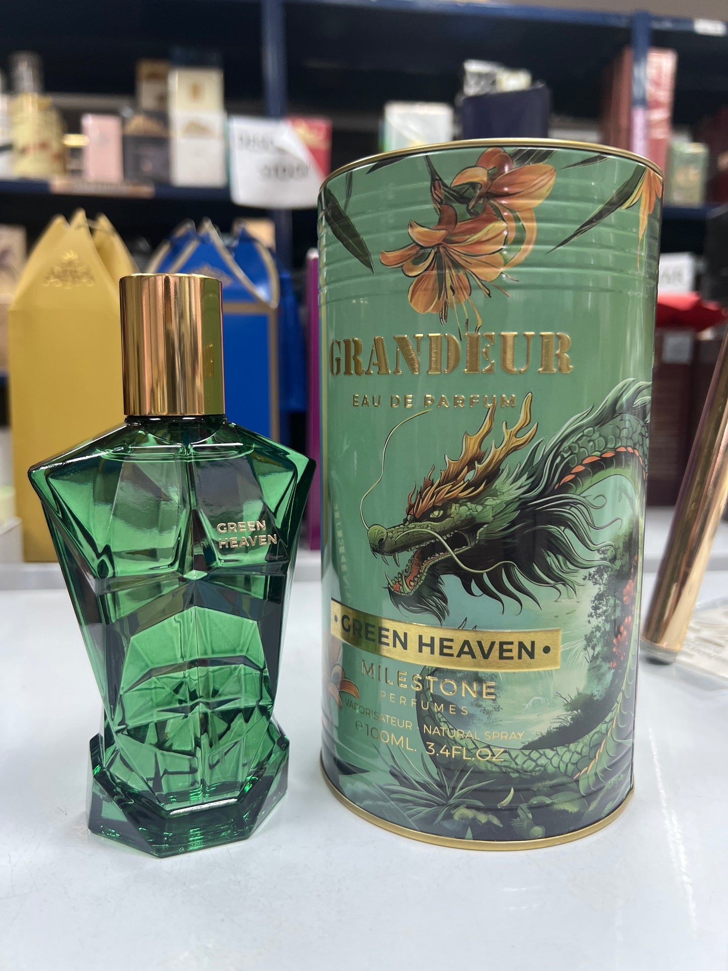 Green Heaven – Grandeur (100 ml EDP) · Perfume Árabe Unisex Fresco, Verde y Amaderado