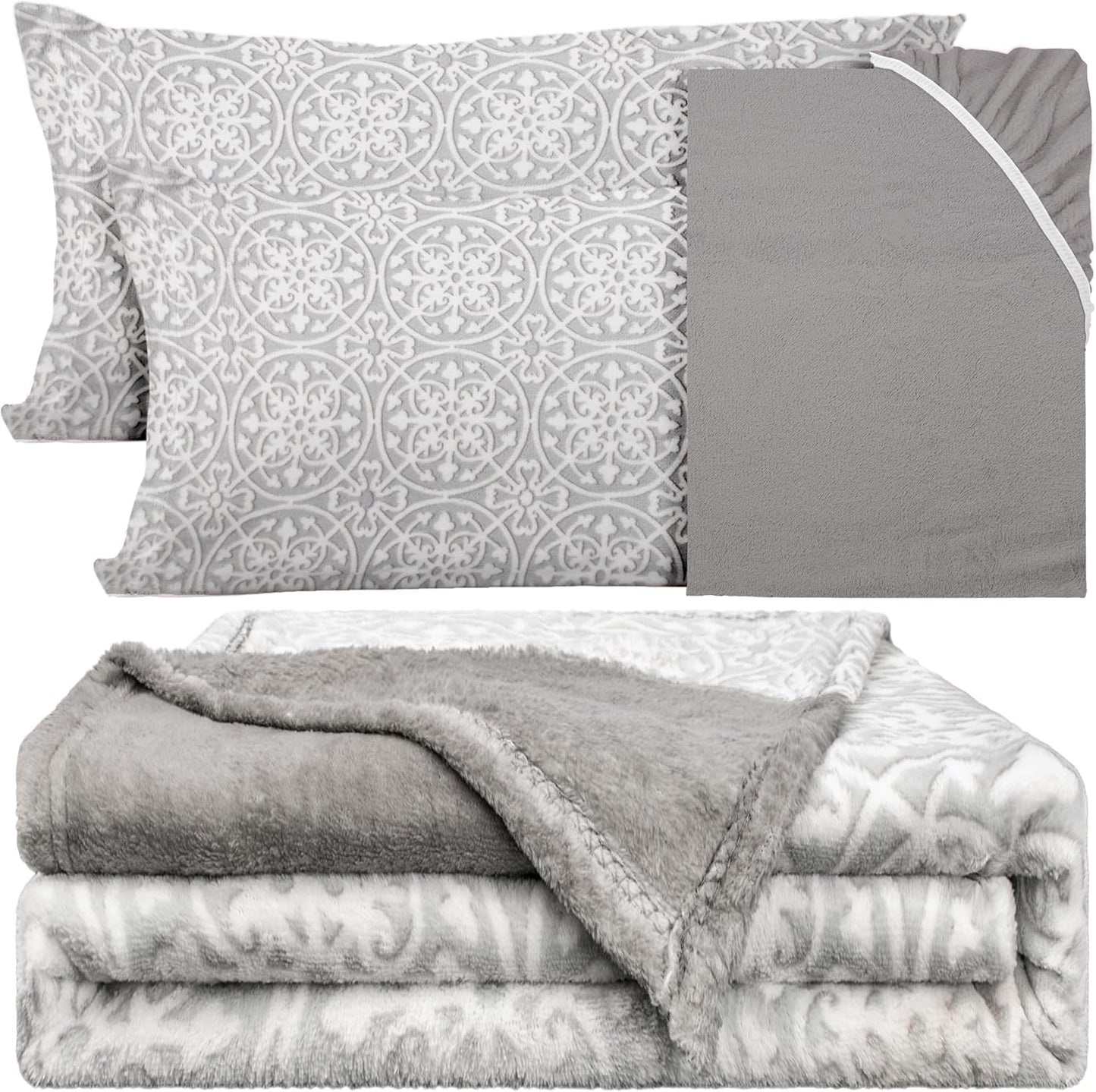 Conjunto coralina 3 peças para camas 90/135/150 - modelo Snow Flower