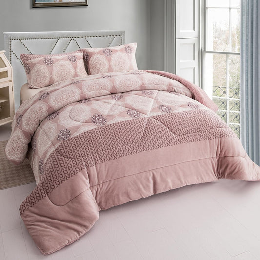 NORDIC SHEEPSKIN QUILT PASTEL CHARM MODEL - PINK WHITE COLOR