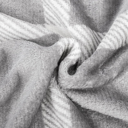 EDREDÓN BORREGO NÓRDICO MODELO CUADROS - COLOR  Gris blanco