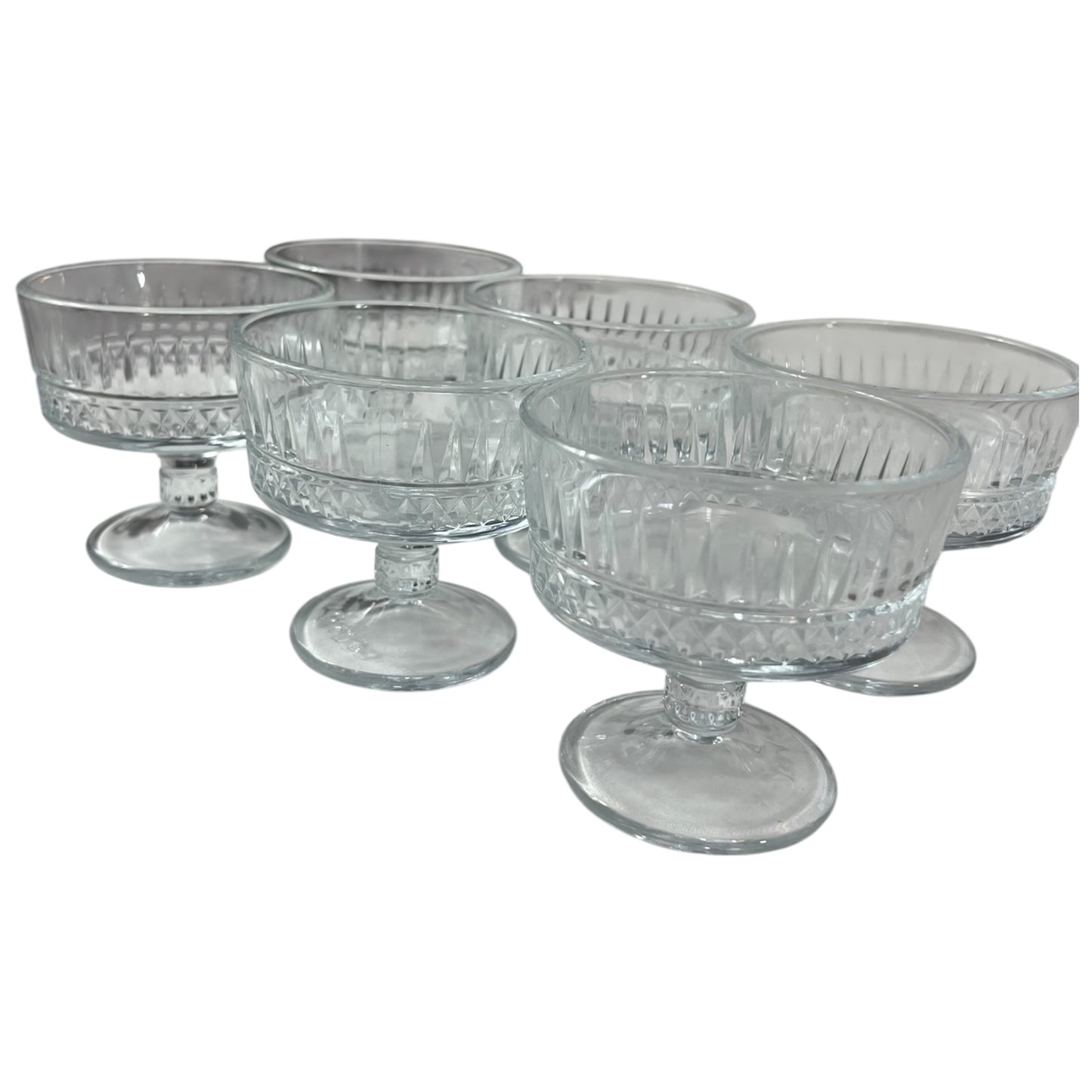 🍸 Set de 6 copas de cristal grabado para postre — elegancia y tradición en cada detalle