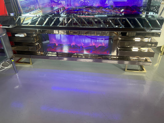 Mesa de TV con chimenea digital - CRISTAL