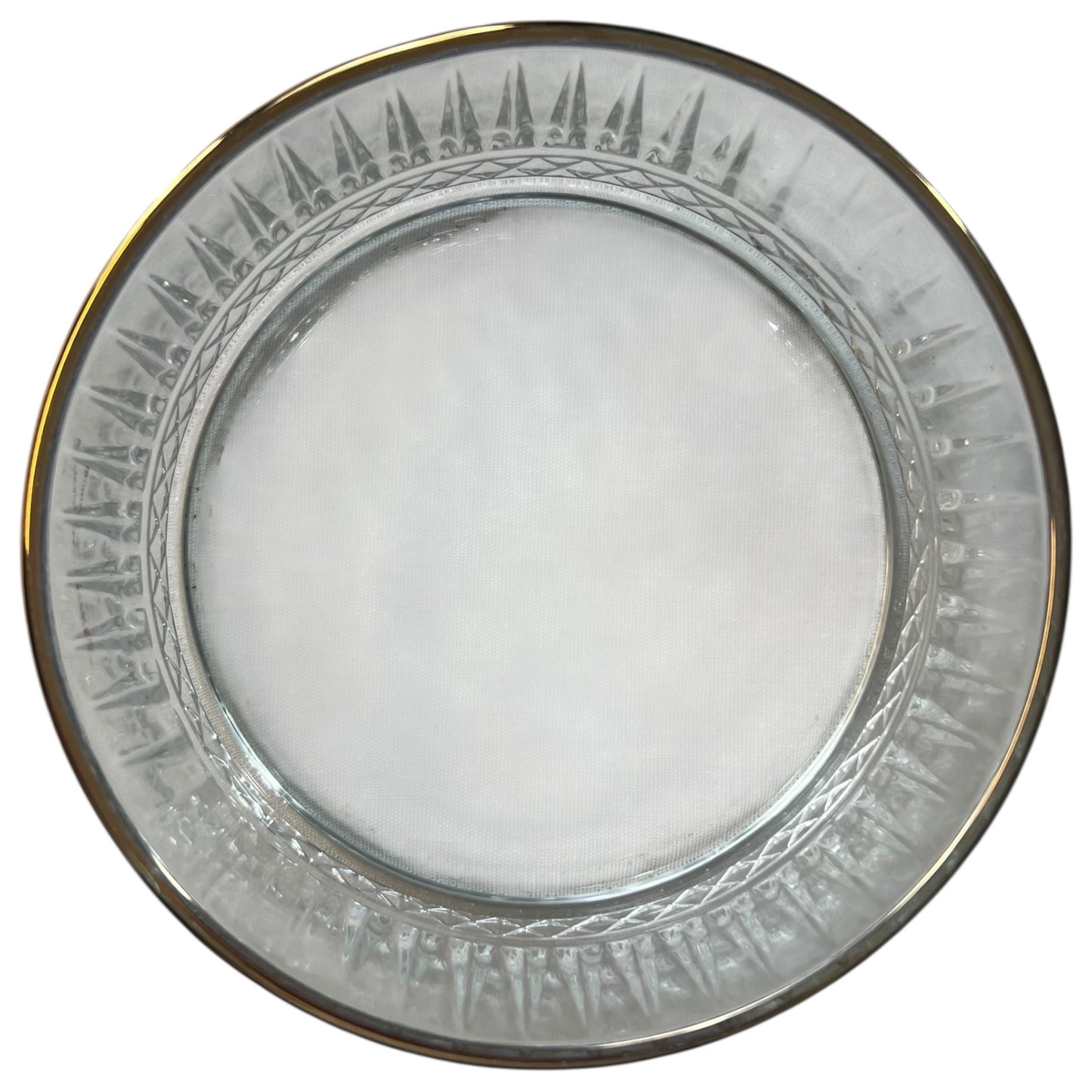 Tigela de cristal com borda dourada