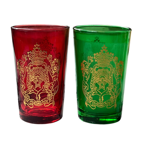 Pack de 6 Vasos de Té Árabes de Cristal 120 ml — Diseño Real con Detalles Dorados 🕌