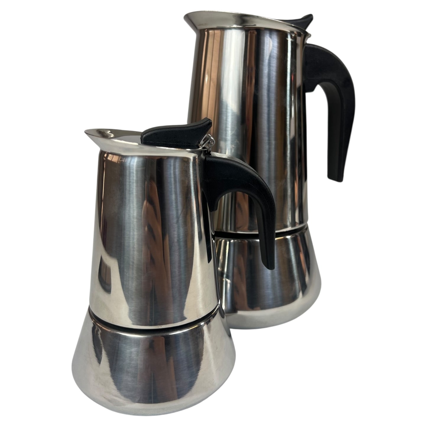 ☕ Cafetera Italiana de Acero Inoxidable — Disponible en 2 y 10 tazas