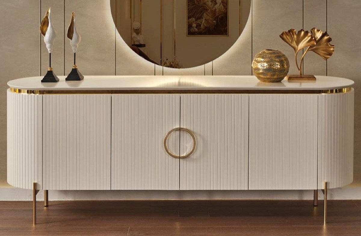 TV table - white with gold details