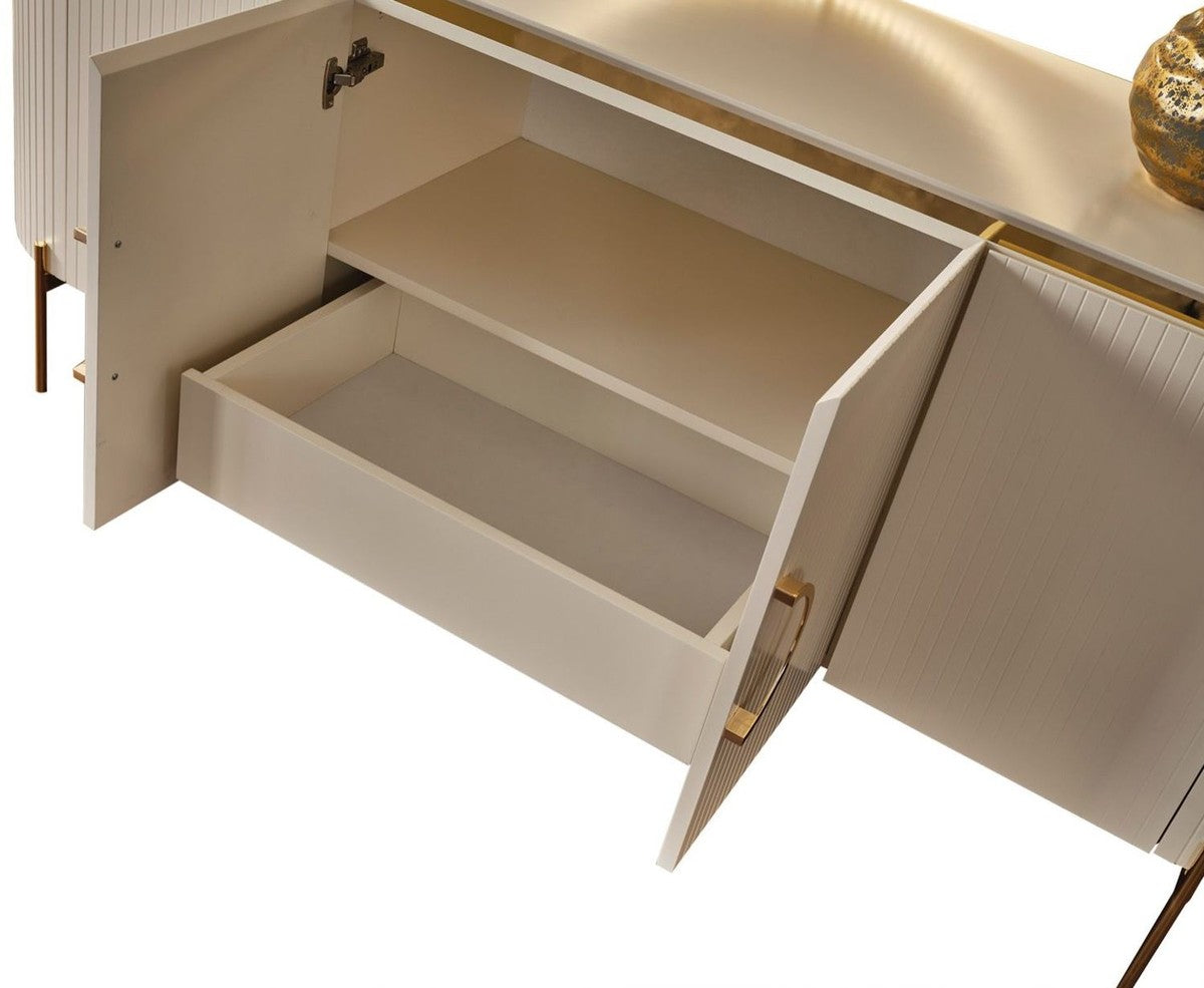 TV table - white with gold details